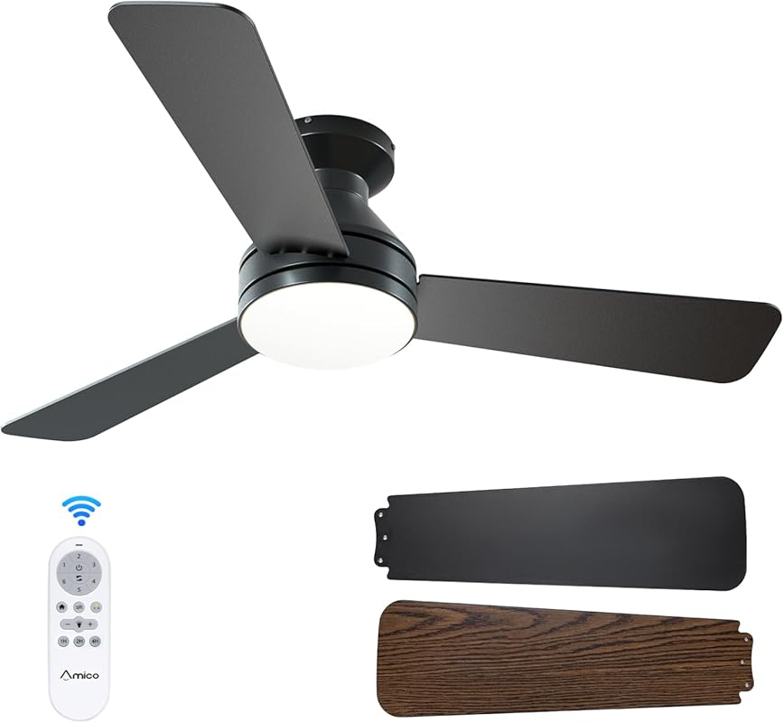 Amico Ceiling Fans with Lights, 42 inch Low Profile Ceiling fan with L