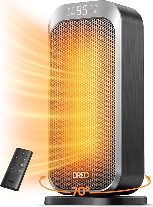 DREO Quiet Space Heater, 1500W Portable Heaters for Indoor Use with Re