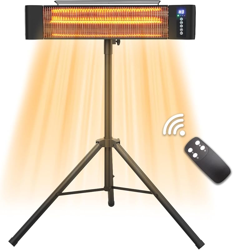 Infrared Outdoor Heater 1500W Wall Mounted & Standing Heater with Trip