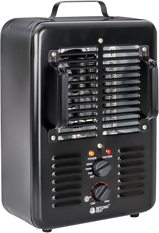 Milkhouse Space Heater, 1300W/1500W Electric Heater with Thermostat, 3
