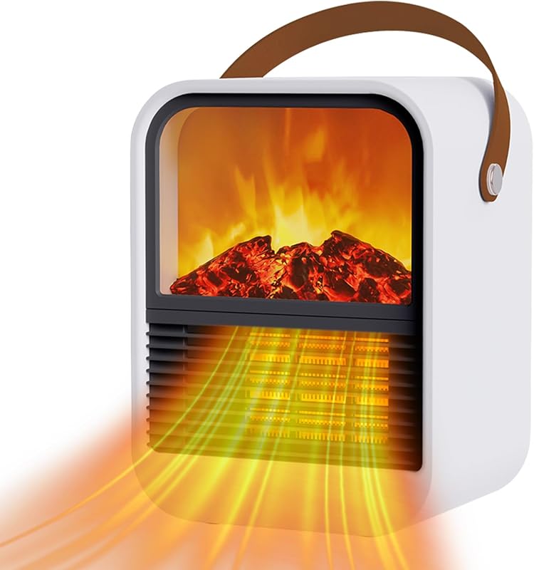 Portable Mini Electric Fireplace Heater,Small Room Space Heaters for I