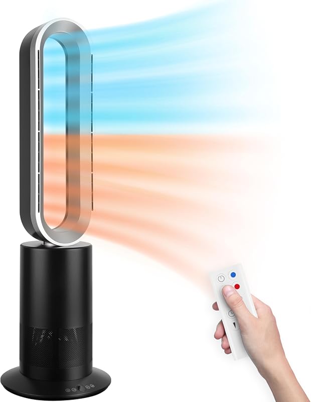 Simple Deluxe 34 Inch Bladeless Tower Fan with Remove, Heater and Fan 