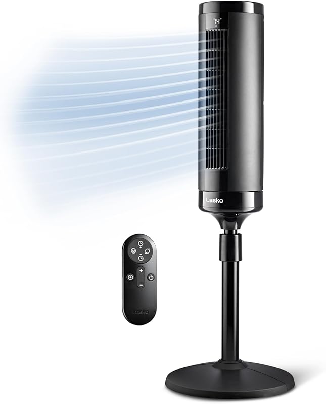 Lasko Elevation Adjustable Tower Fan for Bedroom, 42-54 Inches, Quiet
