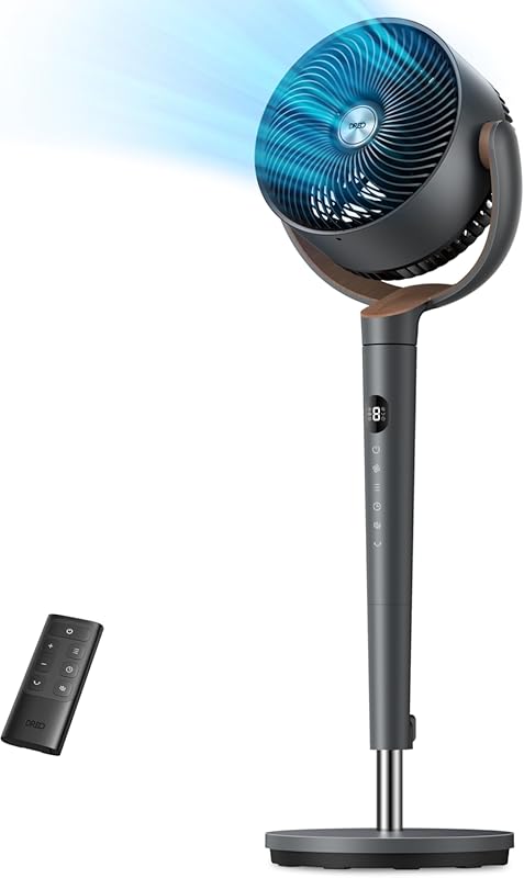 Dreo Fan for Bedroom, 120° Oscillating Standing Fans, Quiet Floor Fan