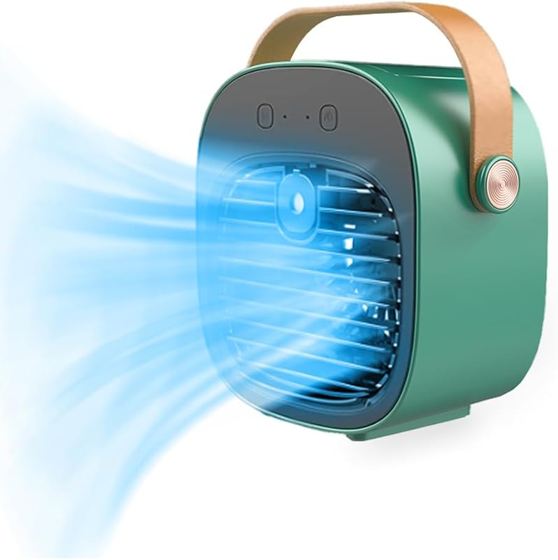 Portable Mini USB Air Conditioner with 6000mAh Battery, 3-Speed Evapor