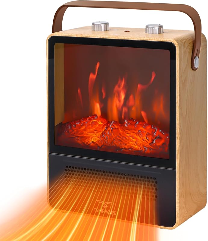 Electric Fireplace Heater, 1500W Portable Space Heater, Fireplace with