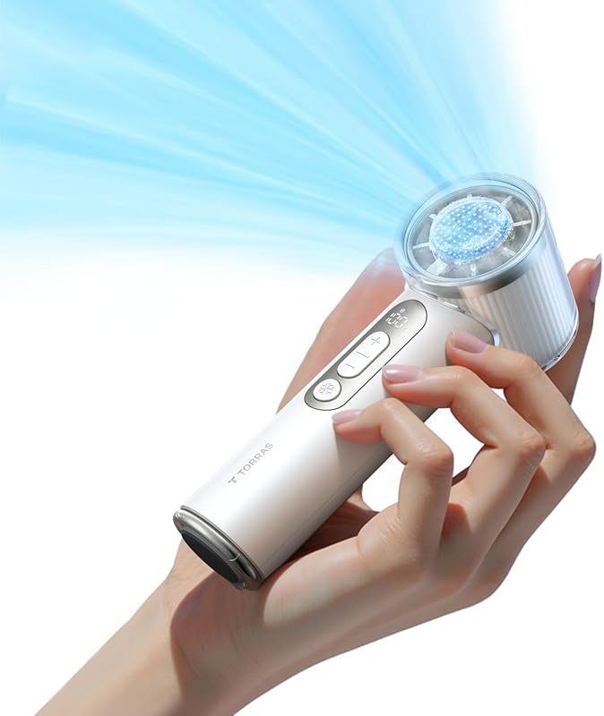 TORRAS COOLiFY iva Handheld Fan with Ice Cooler: Adjustable Speed, Por