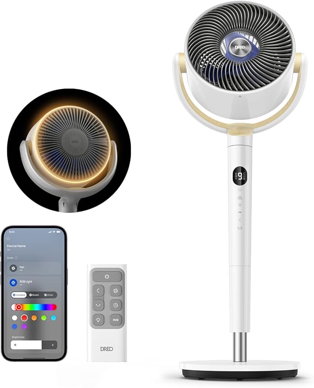 Smart Pedestal Fan with Wi-Fi, Voice Control, and 120° Oscillation for