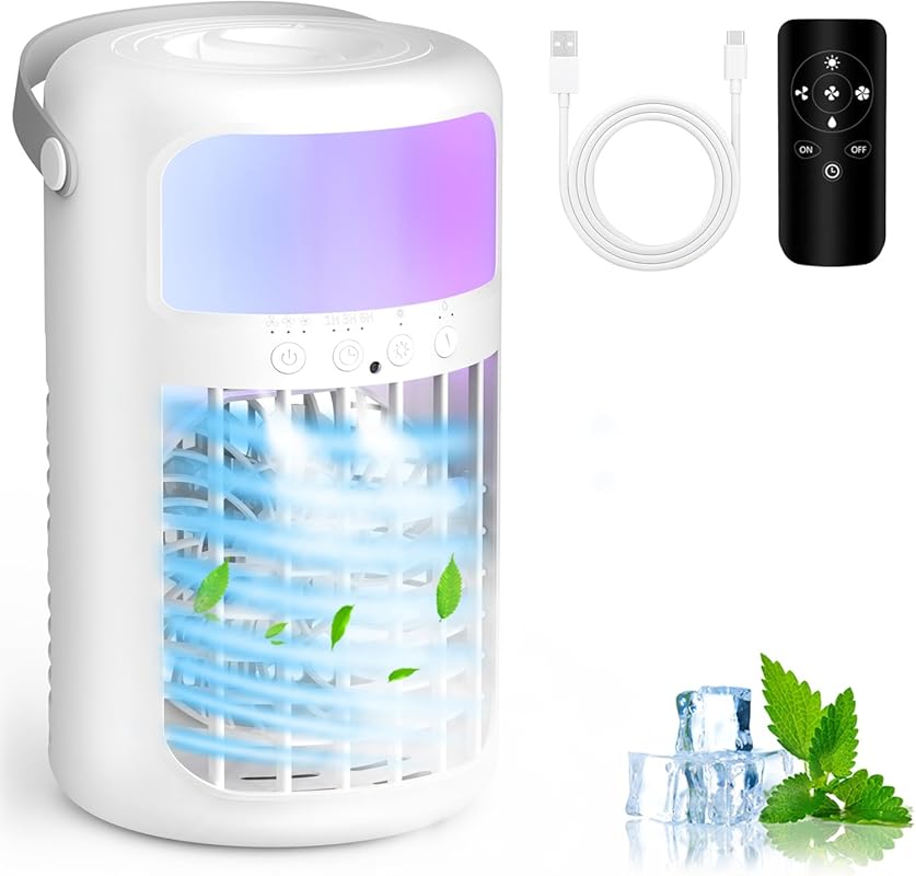4-in-1 Portable Evaporative AC Unit with Ultra-Quiet Design and Remote