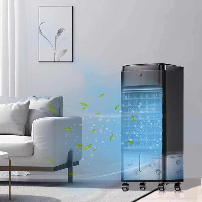 Portable 3-IN-1 Evaporative Cooler with 1-Gallon Tank, Remote, Timer, 