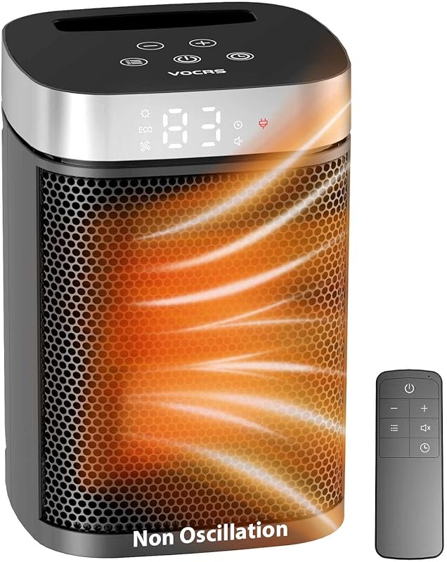 VOCRS 1500W Portable Space Heater with Remote, Timer, and Eco Mode for