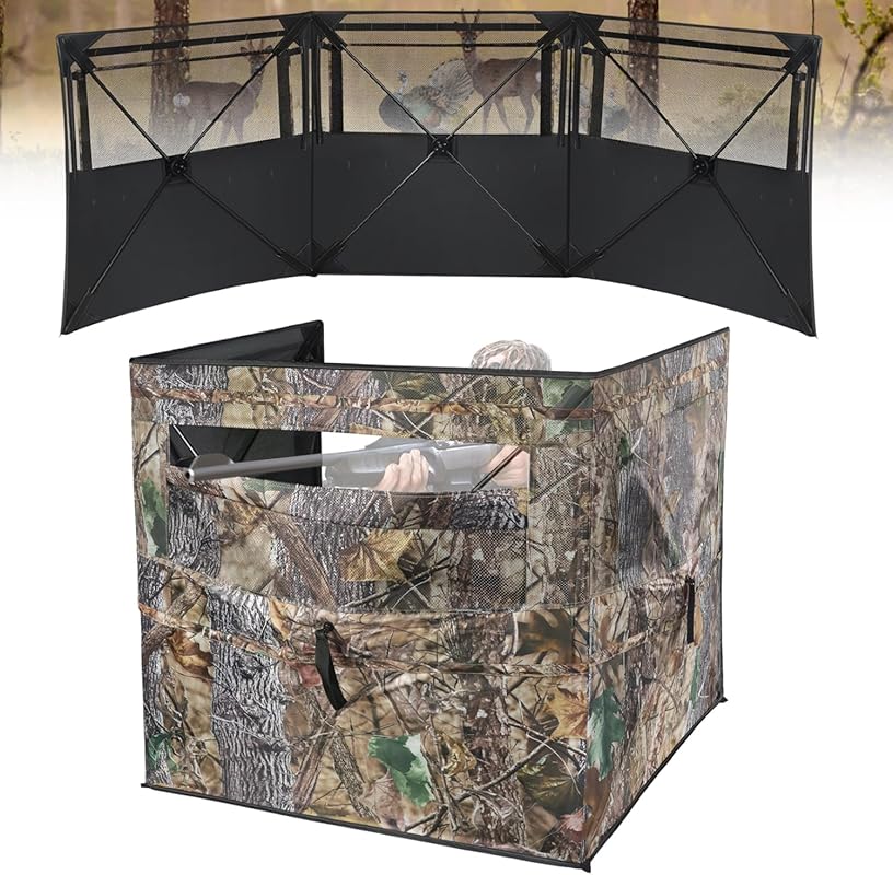 Clear View Hunting Blind for Deer – Pop-Up Camo Tent with Carry Bag