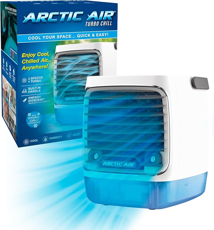 Arctic Air Turbo Chill Portable Cooler with 4 Speeds and 7-Color LED