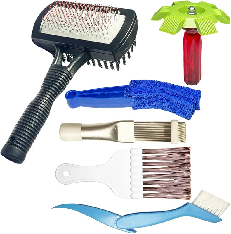 6-Piece Air Conditioner Fin Cleaning Kit with Microfiber Brushes and F
