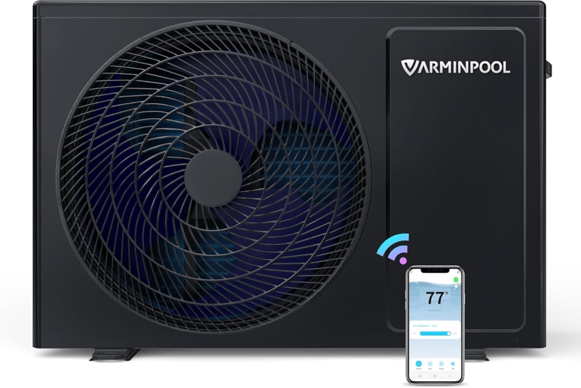 WiFi Smart Pool Heat Pump with Titanium Exchanger for 7,000 Gallon Poo