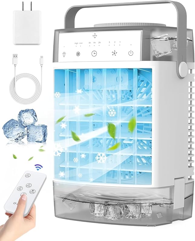 USB Powered Personal Portable Evaporative Air Cooler for desk, with du