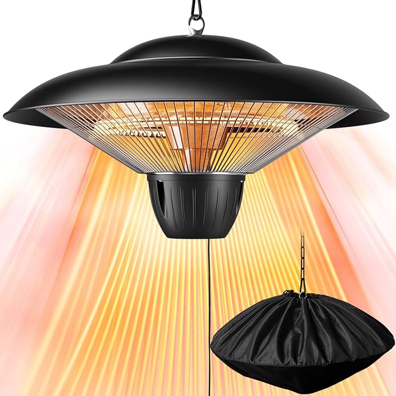 Patio Heater for Outdoor Use 1500W Electric Infrared Hanging Heater, C