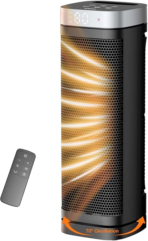 Space Heater, WINHL 17 Inches Electric Heaters for Indoor Use with The
