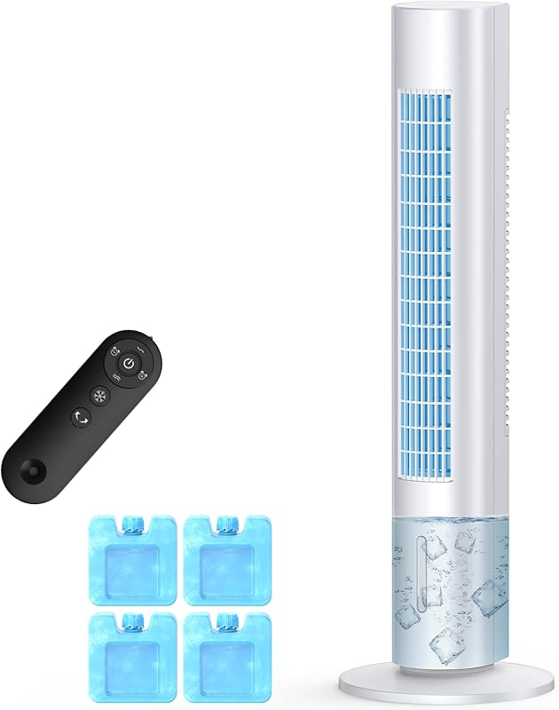 Portable Windowless AC Unit: Evaporative Cooler with Remote, Smart Tim