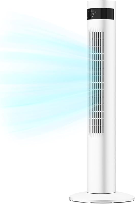 Tower Fan with Remote, 85° Oscillation, 3 Modes and Speeds, Quiet Blad