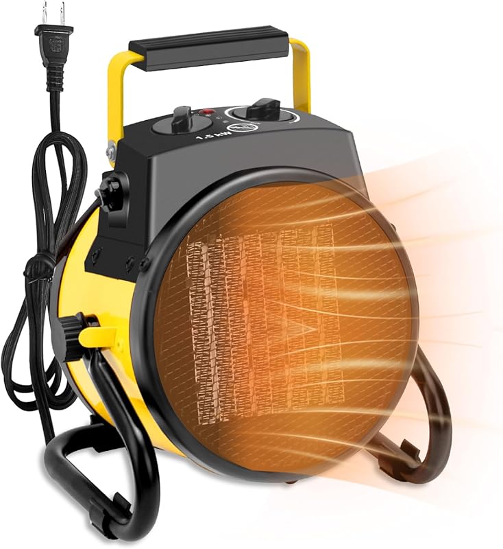1500W Portable Garage Heater, Electric Outdoor Heater with Fast Heatin