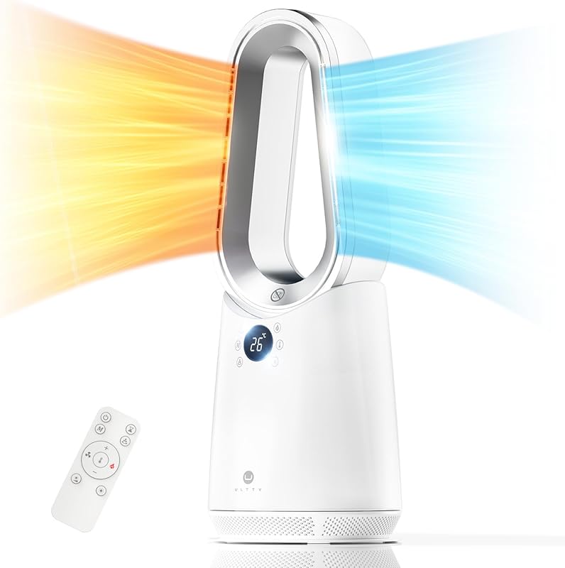 ULTTY Space Heater, Portable Electric Heaters and Cooler Fan Combo wit