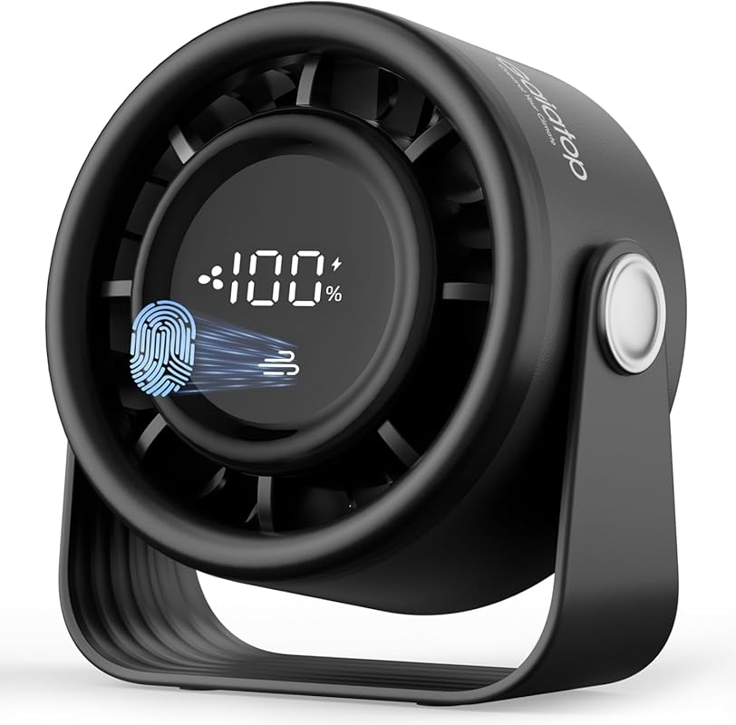 Gaiatop Rechargeable 5-Inch Personal Desk Fan with Touch Control, 5-Sp