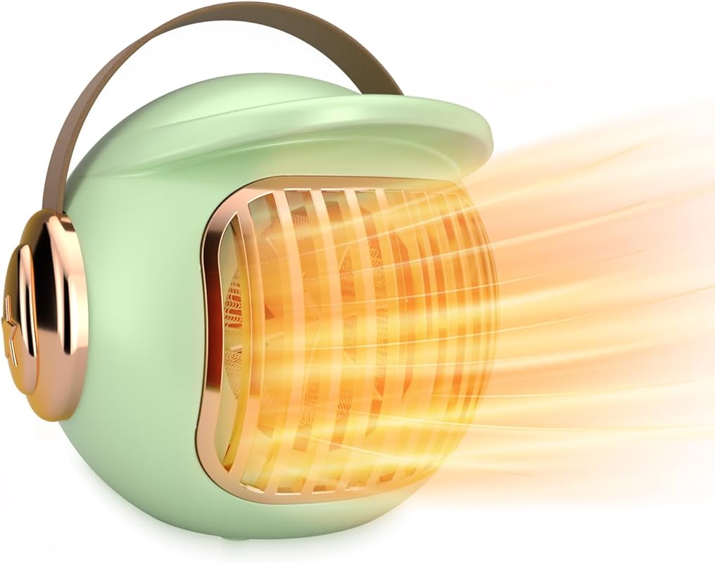 Small Portable Space Heater for Desk or Tent, 400W with Tip-Over Prote