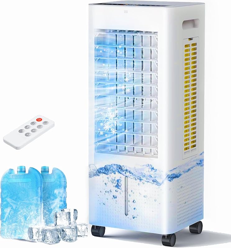 Portable Evaporative Air Cooler with Remote, 2200 CFM, Whisper Quiet f