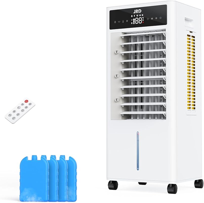 JRD 3-in-1 Portable Air Cooler for Garage with 80° Oscillation and Tim
