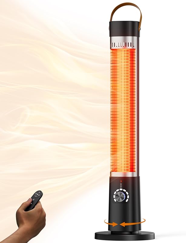Patio Heater for Outdoor Use, Infrared Electric Outdoor Heater, 1500W 
