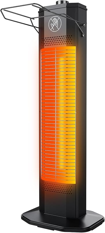 Outdoor Electric Patio Heater, 27-inch Infrared Tower Heater with 1200