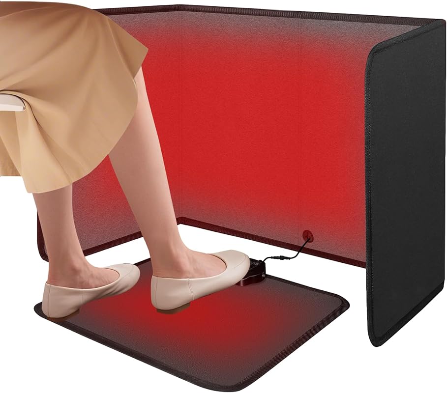 Under Desk Heater Foldable, Quiet Space Heater for Office with Timer, 