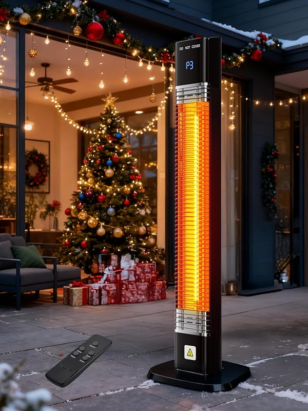 YEW Outdoor Electric Patio Heater, 1500w Infrared Heaters with Remote,