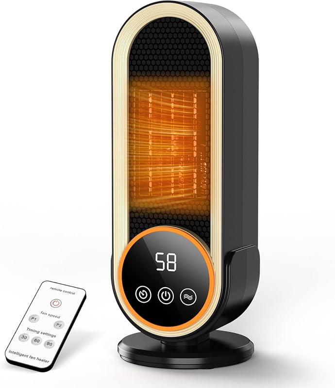 Space Heaters for Indoor Use with Remote, 2s Efficient Heating, Overhe