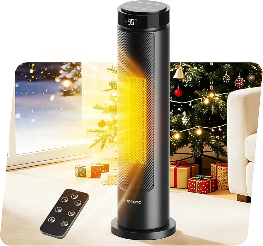 MORENTO Space Heater for Indoor Use, 1500W Ceramic Fast Heat, Electric