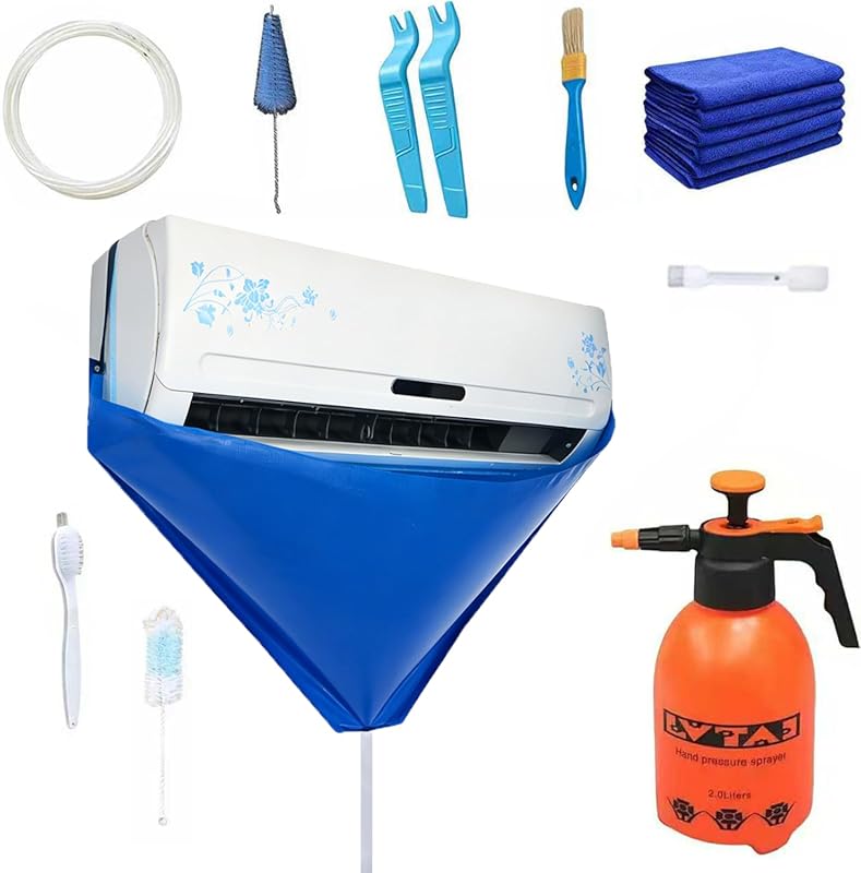 Air Conditioner Cleaning Cover,11PCS Mini Split Cleaning Kit Bag with 