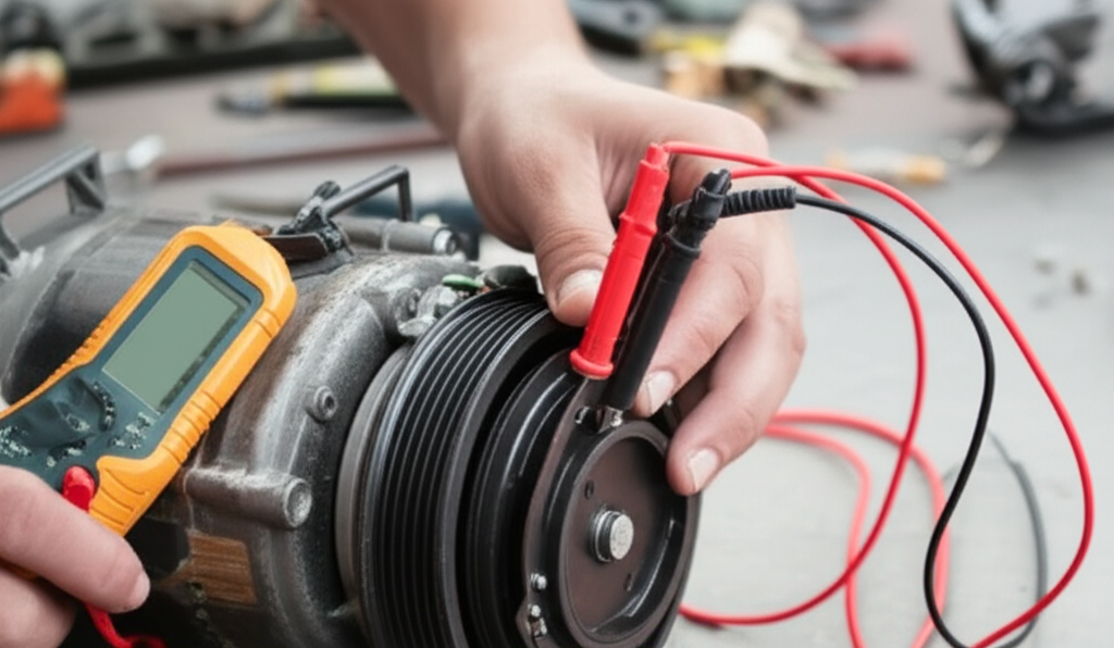 Generate a high-quality, relevant image prompt for an article about: Test AC Compressor Windings: Ea