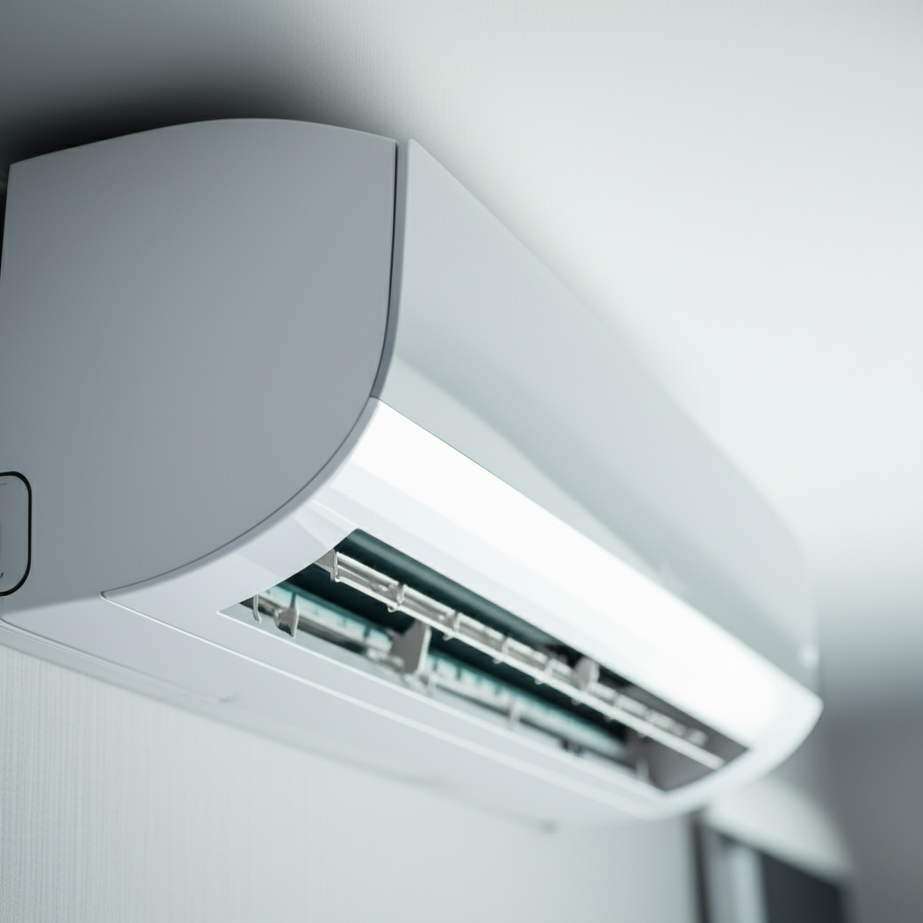 Generate a high-quality, relevant image prompt for an article about: Clean AC Indoor Unit: Effortles