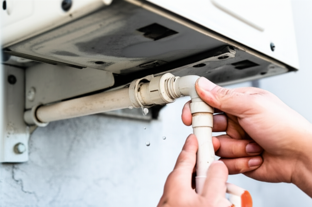 Generate a high-quality, relevant image prompt for an article about: Fix AC Dripping Water: Effortle