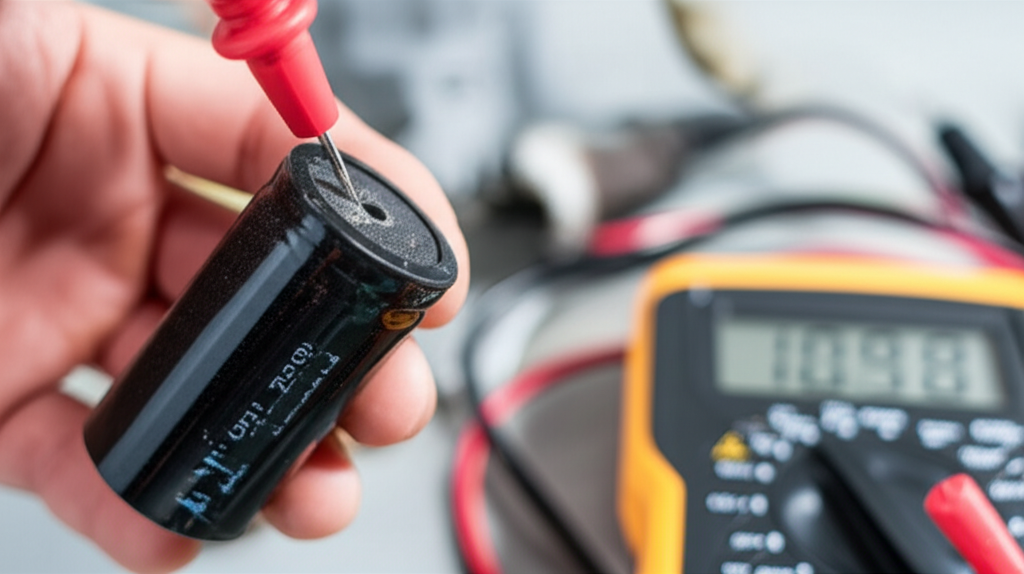 Generate a high-quality, relevant image prompt for an article about: Check AC Capacitor: Effortless