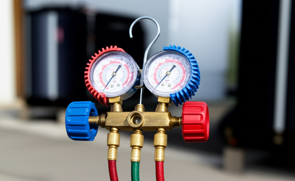 Generate a high-quality, relevant image prompt for an article about: Check AC Suction Pressure: Effo