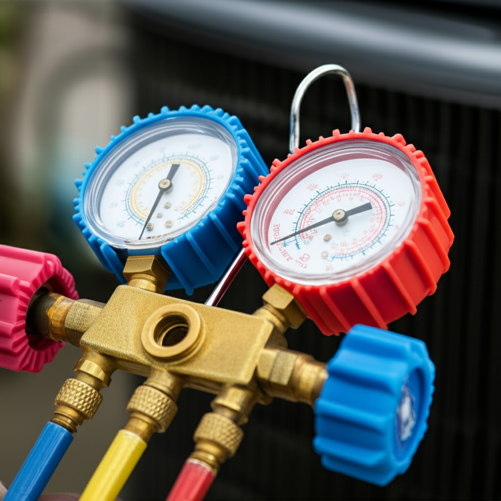 Generate a high-quality, relevant image prompt for an article about: Check AC Suction Pressure: Effo