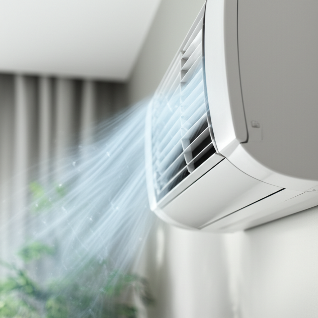 Generate a high-quality, relevant image prompt for an article about: Improve AC Airflow: Effortless