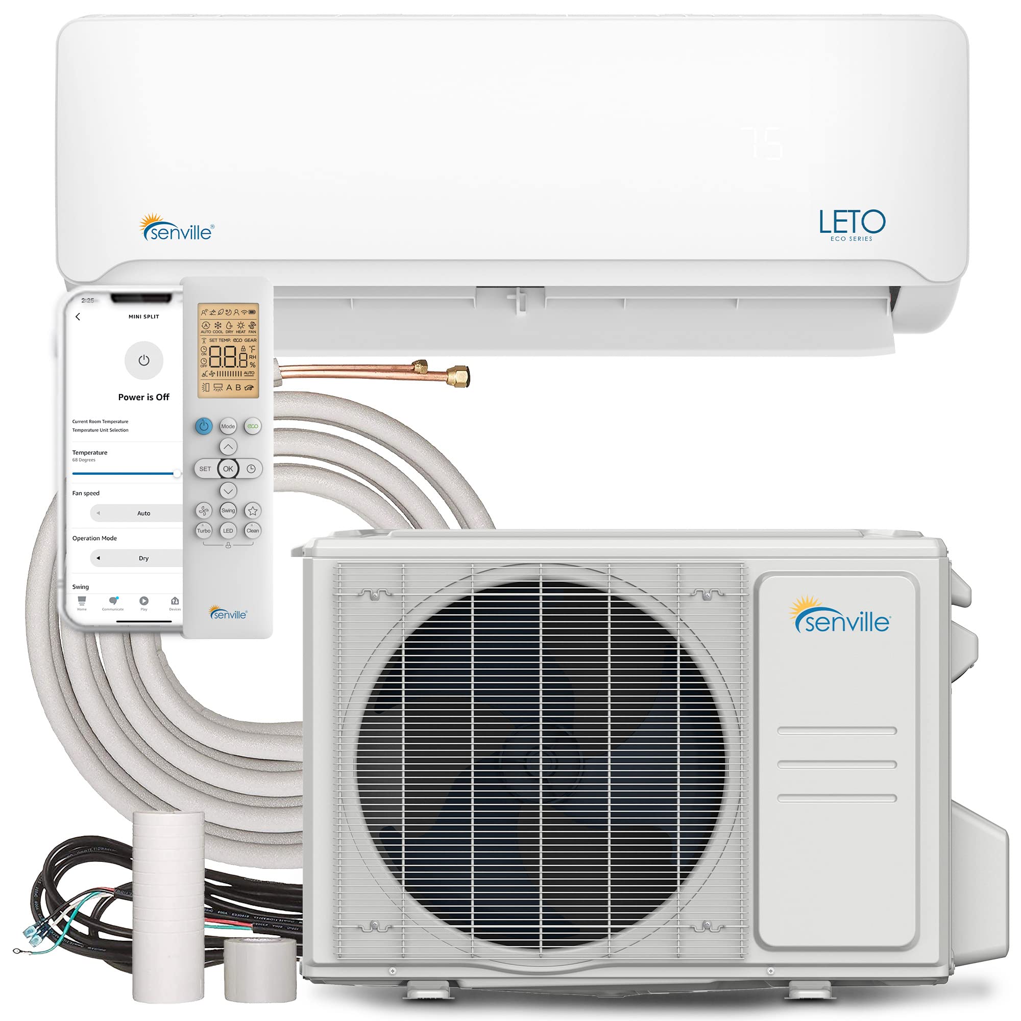 Senville LETO Series Mini Split Air Conditioner Heat Pump, 18000 BTU 208/230V, I