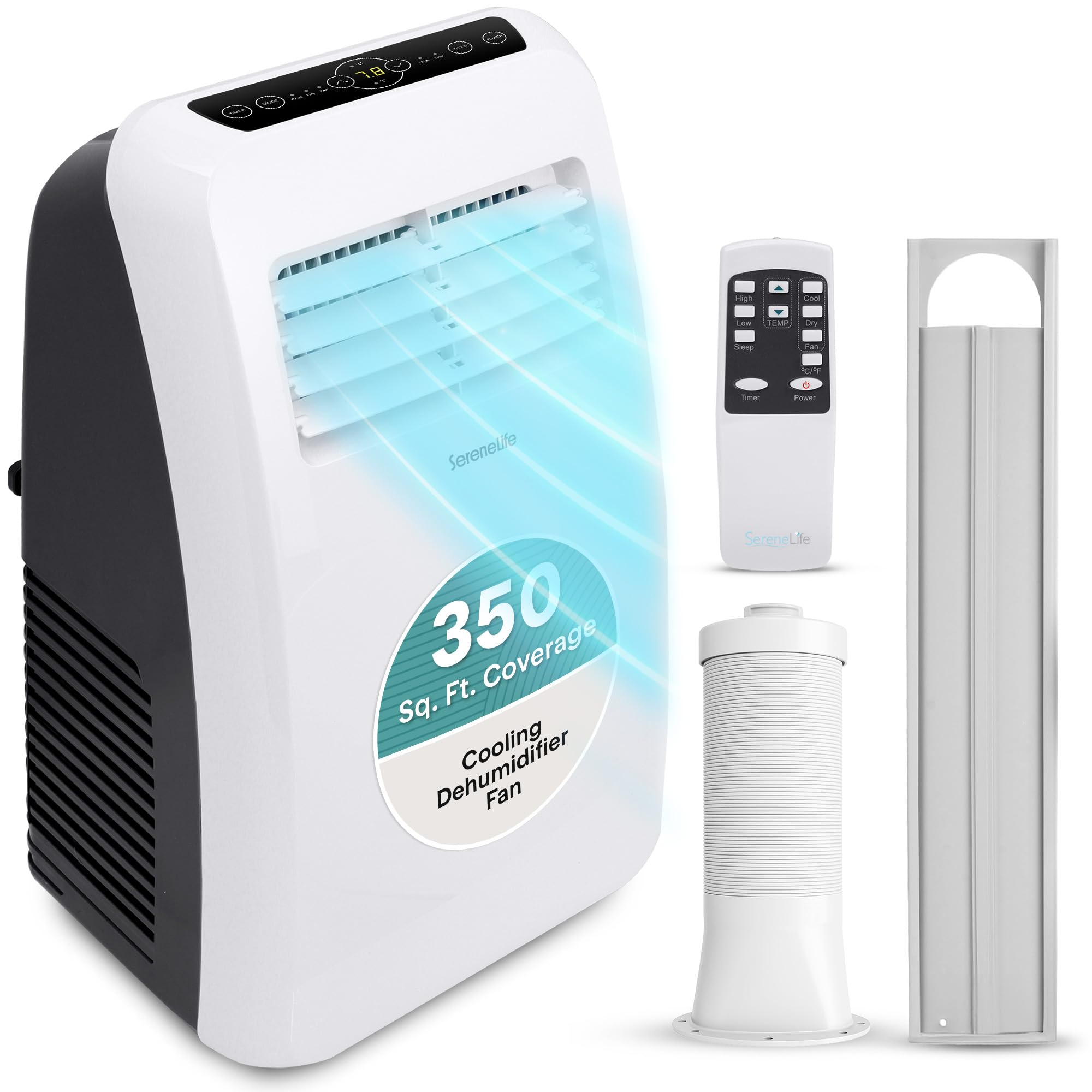 SereneLife 3-in-1 Portable Air Conditioner with Built-in Dehumidifier Function,F