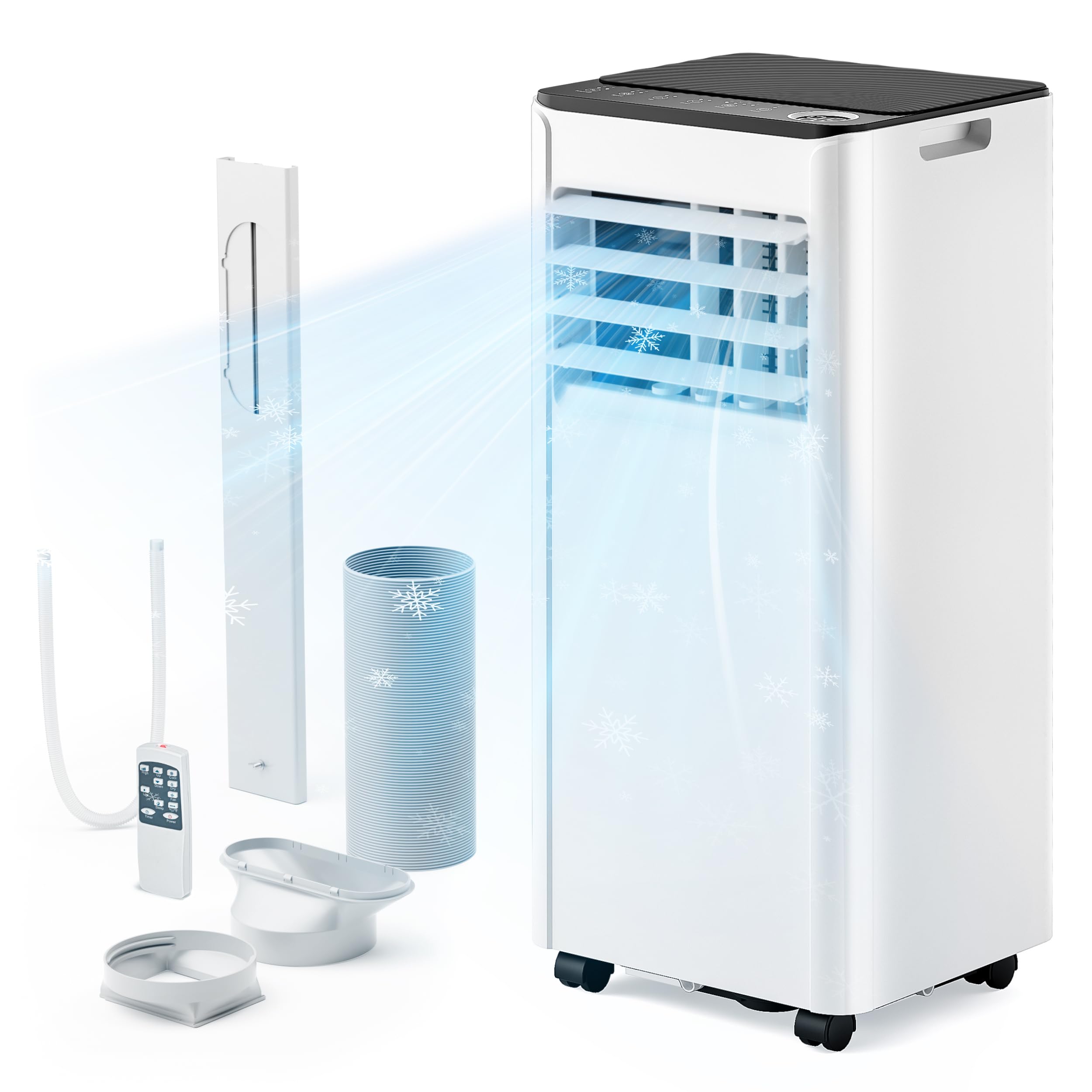 EUHOMY 10,000 BTU Portable Air Conditioners Up to 450 sq.ft, 3-1 Standing Smart 