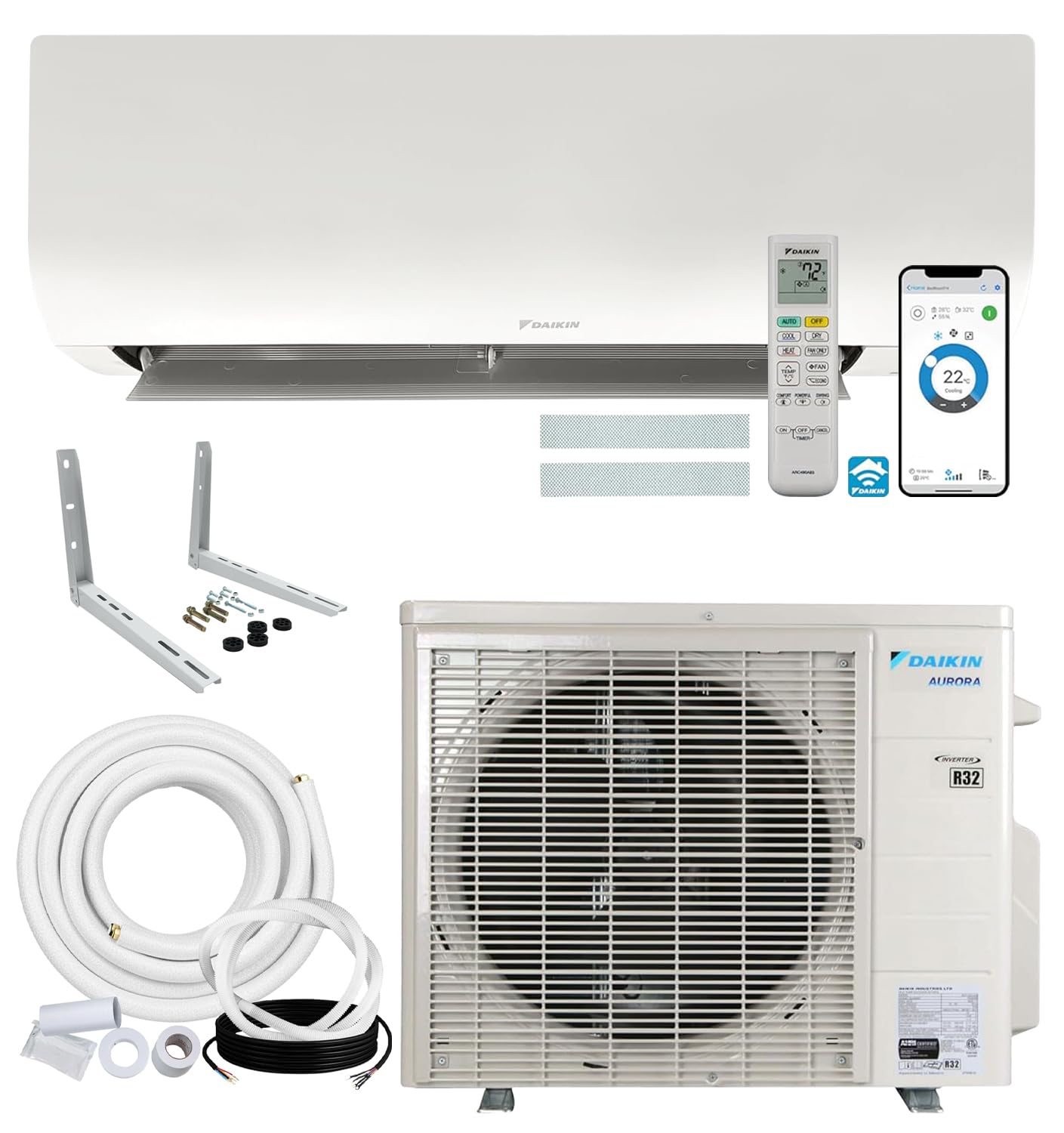 Daikin 24,000 BTU 21 SEER2 Aurora Low Ambient Ductless Mini Split Air Conditione