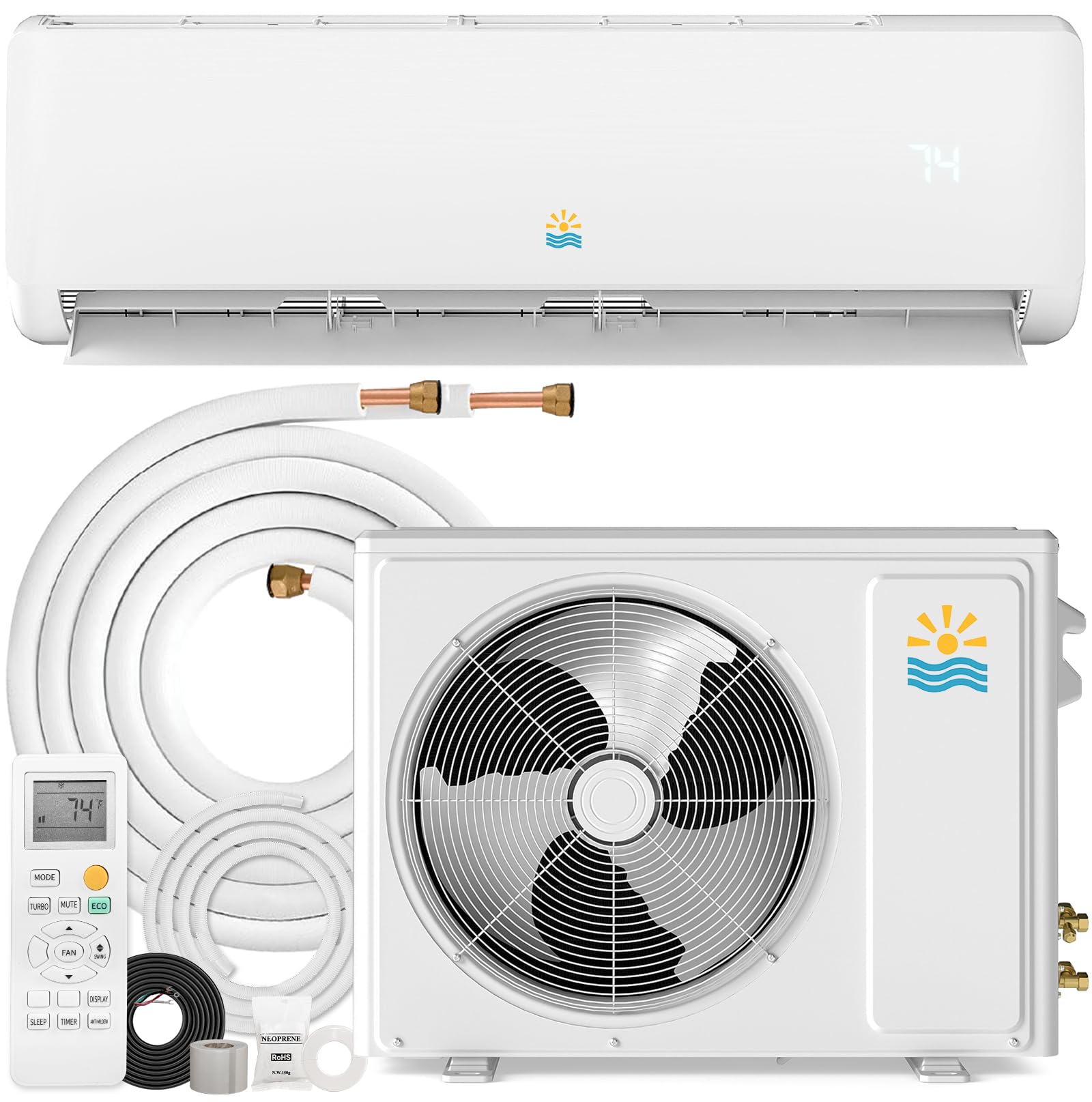 Mini Split Ac/Heating System - 12000 BTU Ductless Mini Split Air Conditioner wit