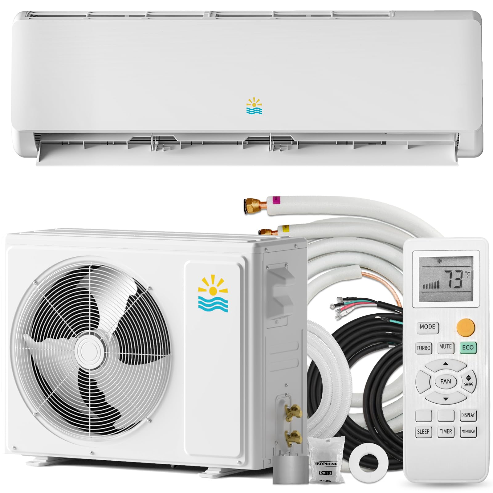 Mini Split Ac/Heating System, 18000 BTU Mini Split Air Conditioner Inverter with